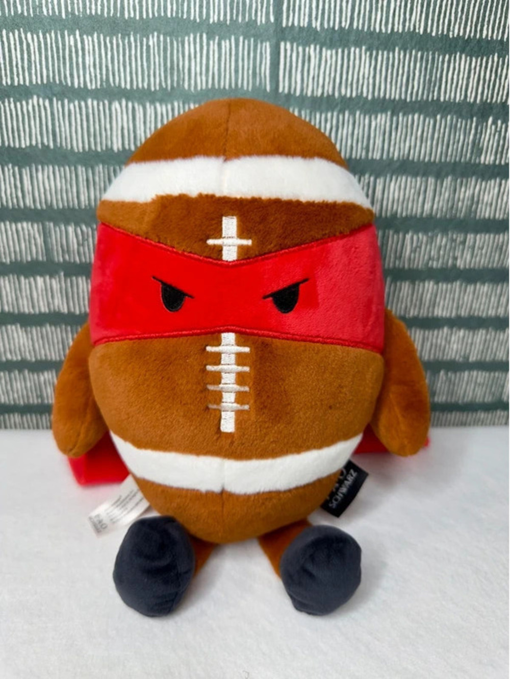 Football Ninja Superhero Plush Toy with Red Mask & Cape